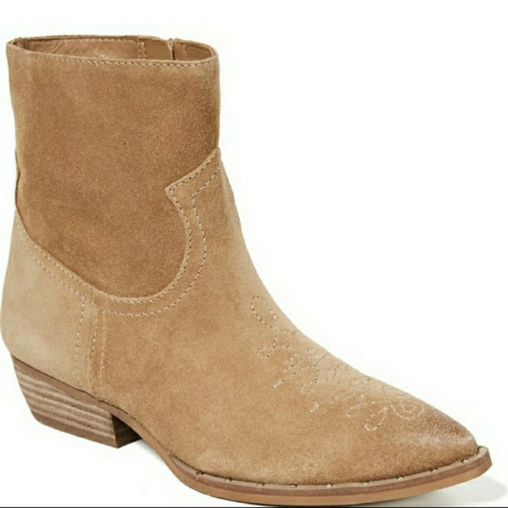 🆕️ Sam Edelman Leather Tan Brown Suede Boot - 10